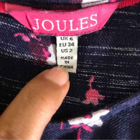 Joules Lucinda Blue Floral Sleeveless Round Neck Zip Up A-Line MIDI Dress Size 2 - Picture 12 of 16